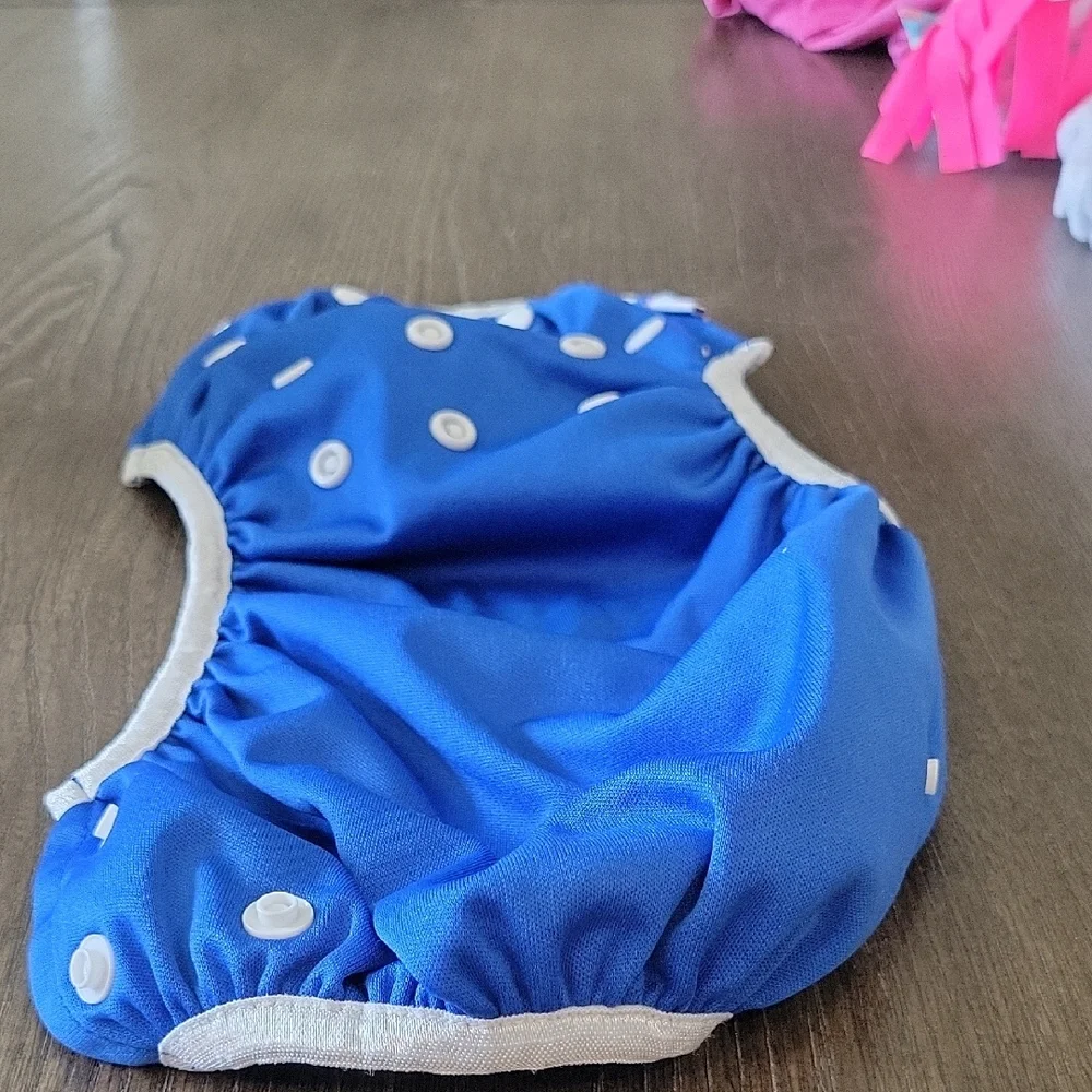 Blue and White Polka Dot Diaper Cover with Soft Fabric (Set Of 2)